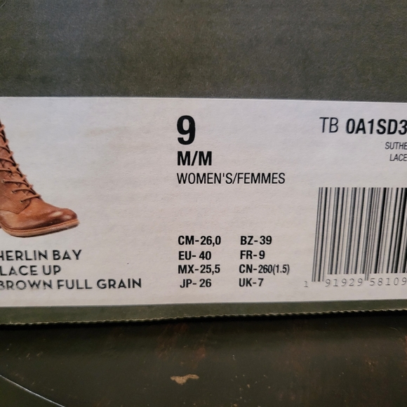 Timberland Sutherlin Bay Lace Up Brown Boots Size 9 - Picture 5 of 7
